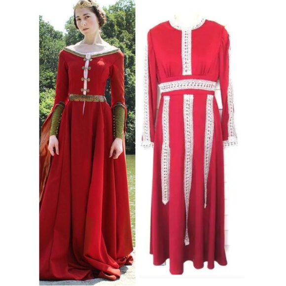 Lorrie Deb of San Francisco Vintage 60s Union Made Medieval Castlecore Dress - Picture 1 of 8
